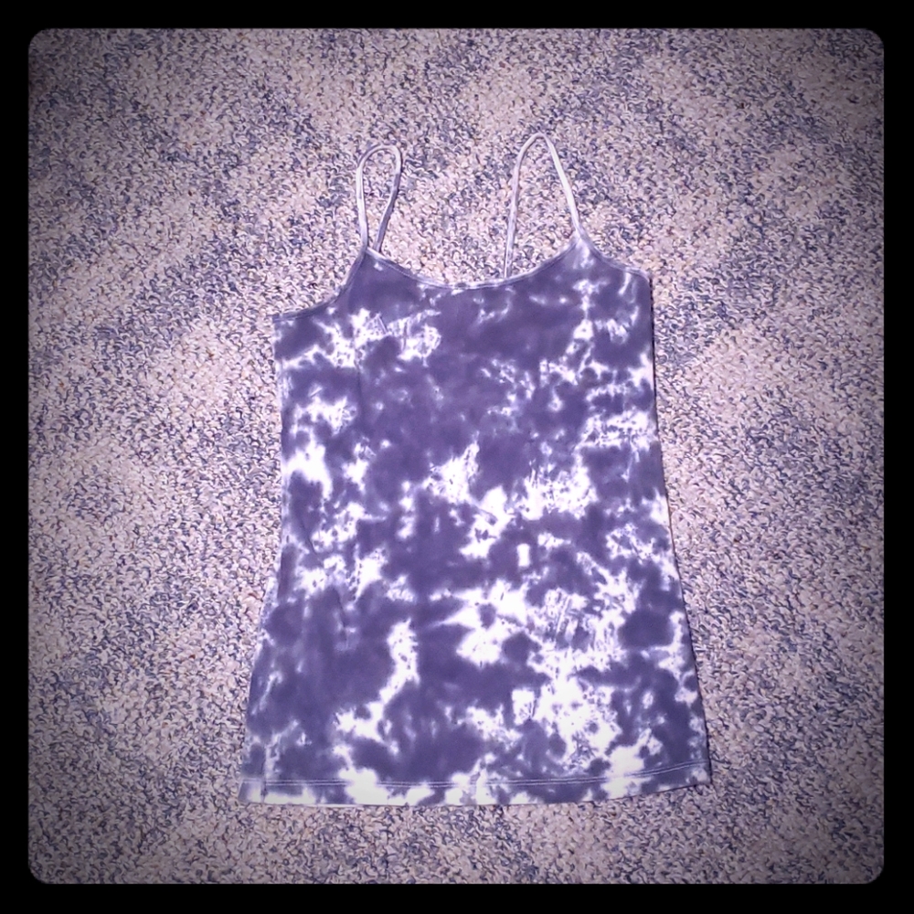 Black and white tye dye tank top